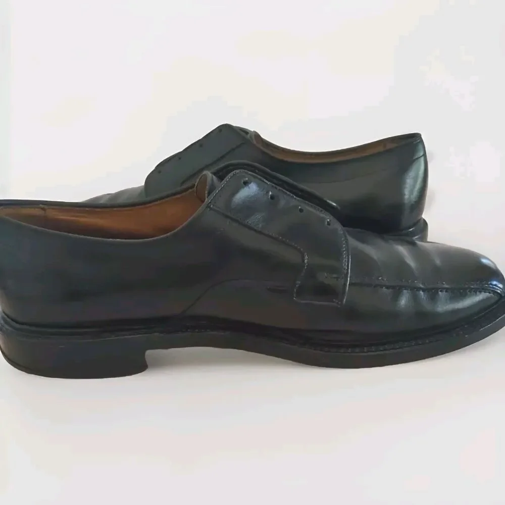 Allen Edmonds Hillcrest Derby Black Dress Shoe Mens 13D  Bicycle NO LACES